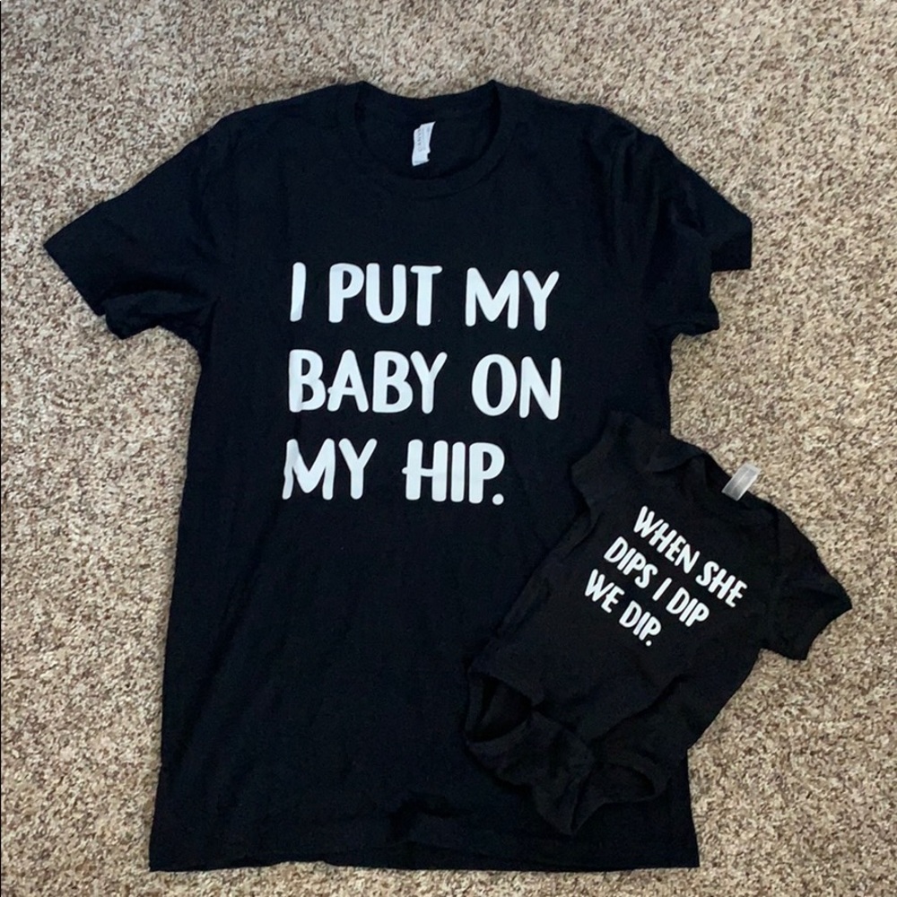 Mommy and baby matching shirts